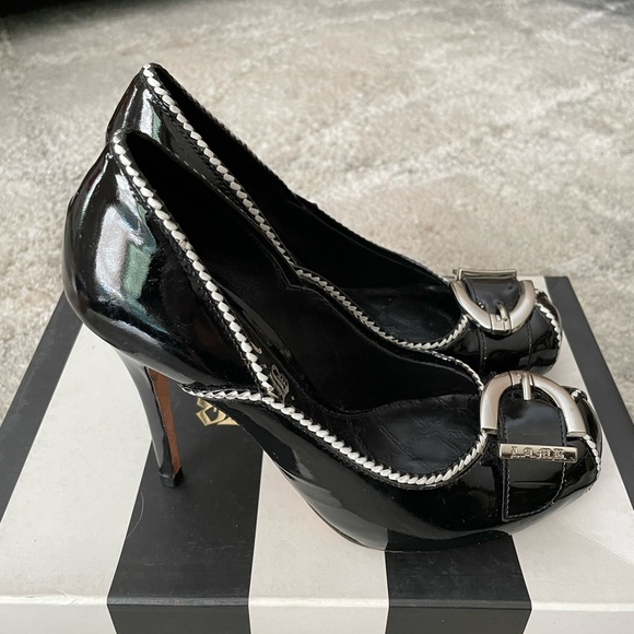 LAMB Black Patent Leather Platform Heels - Picture 5 of 8